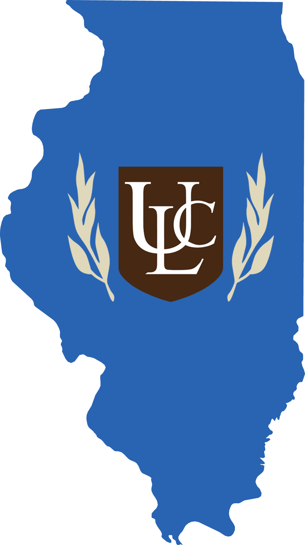 An outline of Illinois with the ULC logo