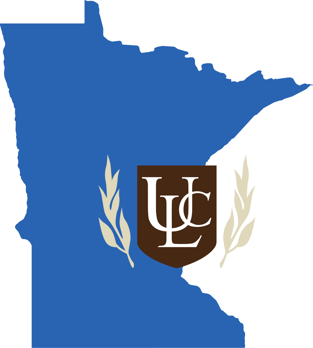 An outline of Minnesota with the ULC logo