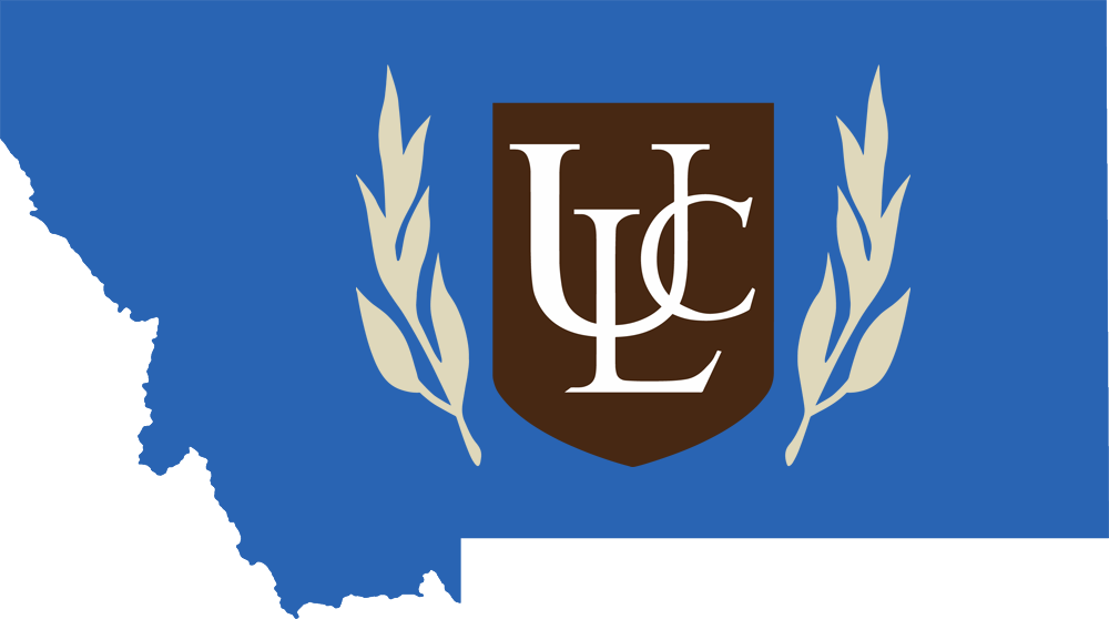 An outline of Montana with the ULC logo