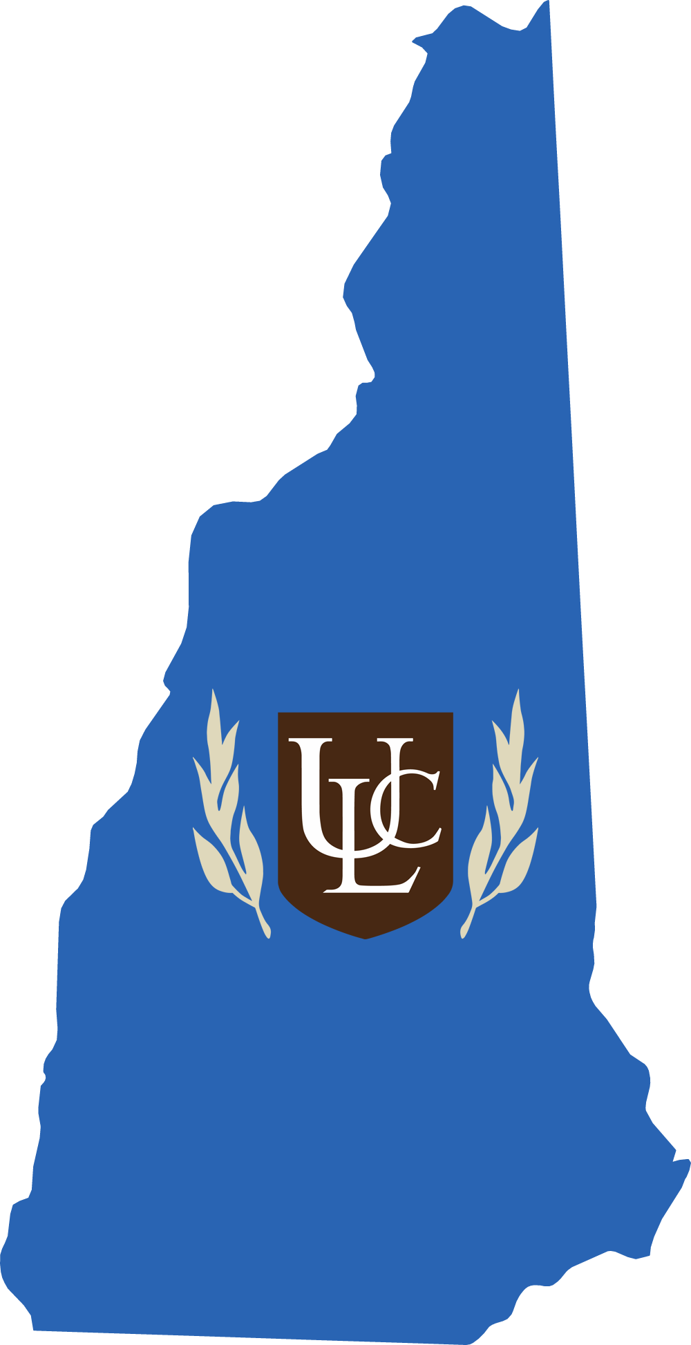 An outline of New Hampshire with the ULC logo