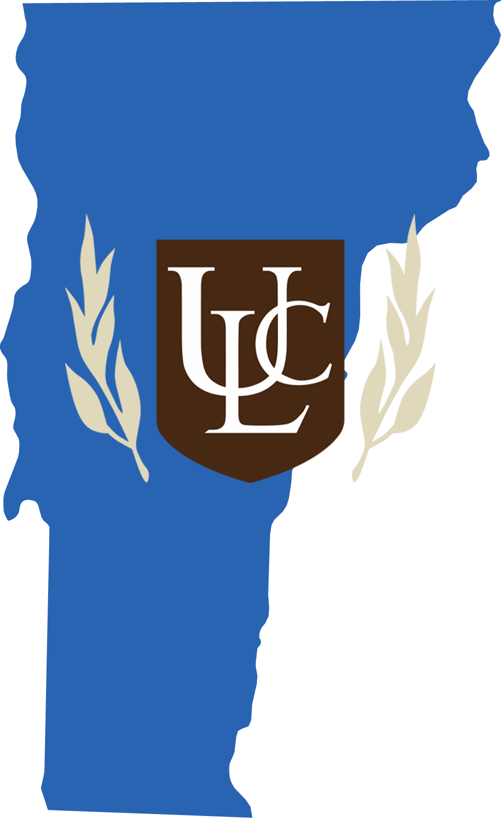 An outline of Vermont with the ULC logo