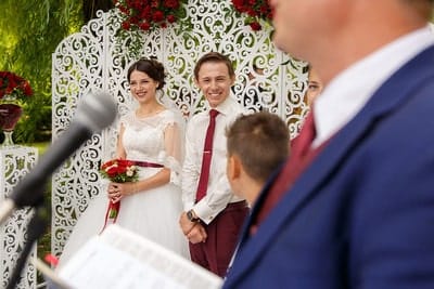 Wedding Officiant delivering speech