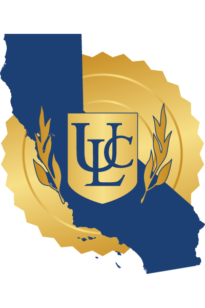 Outline of California with ULC logo