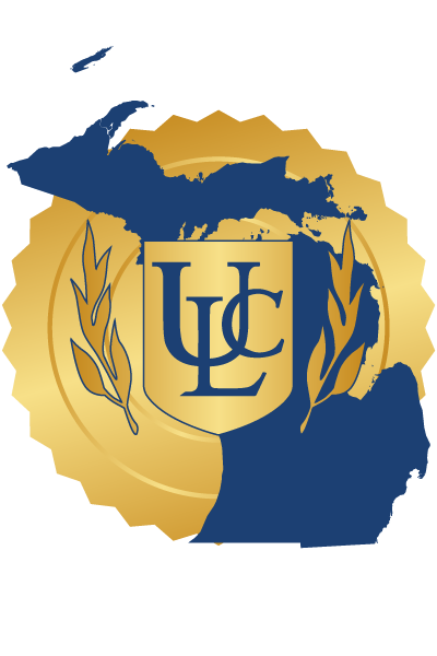 Outline of Michigan with ULC logo
