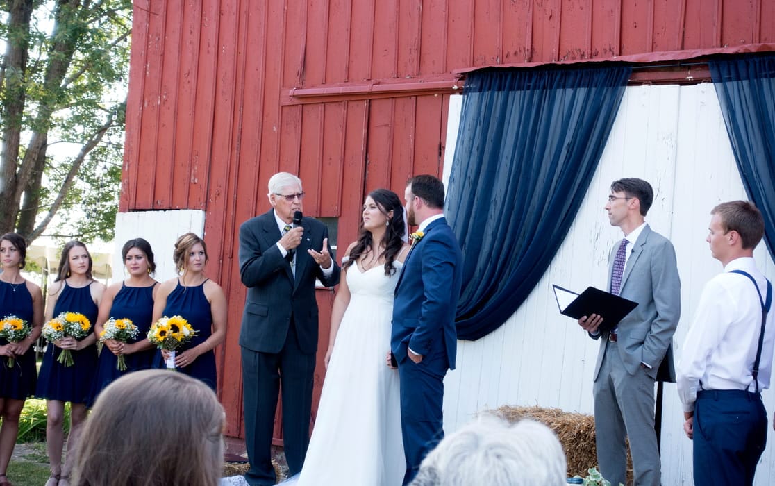 A happy couple getting married in North Carolina