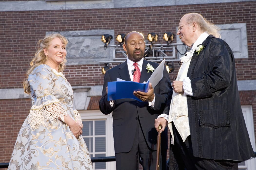 A happy couple getting married in Pennsylvania
