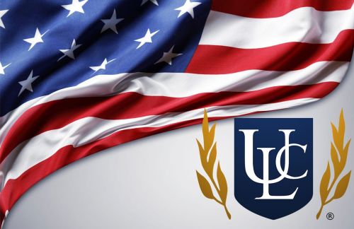 American flag with ULC logo
