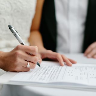 Couple Completing a Marriage Licence
