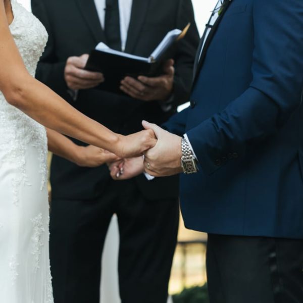 Friend officiating legal wedding ceremony