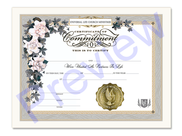 Commitment of Marriage Certificate