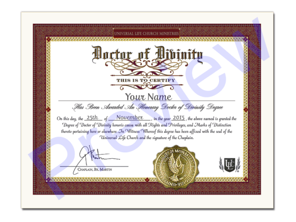 Doctor of Divinity Degree