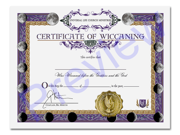 Wiccan Certificate