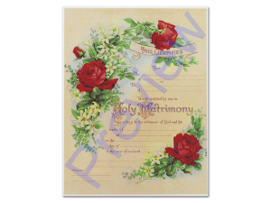Wedding Certificate - Vintage Rose