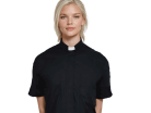 Black Short Sleeve Minister Shirt
