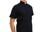Black Short Sleeve Minister Shirt