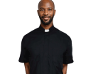 Black Short Sleeve Minister Shirt