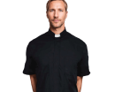 Black Short Sleeve Minister Shirt
