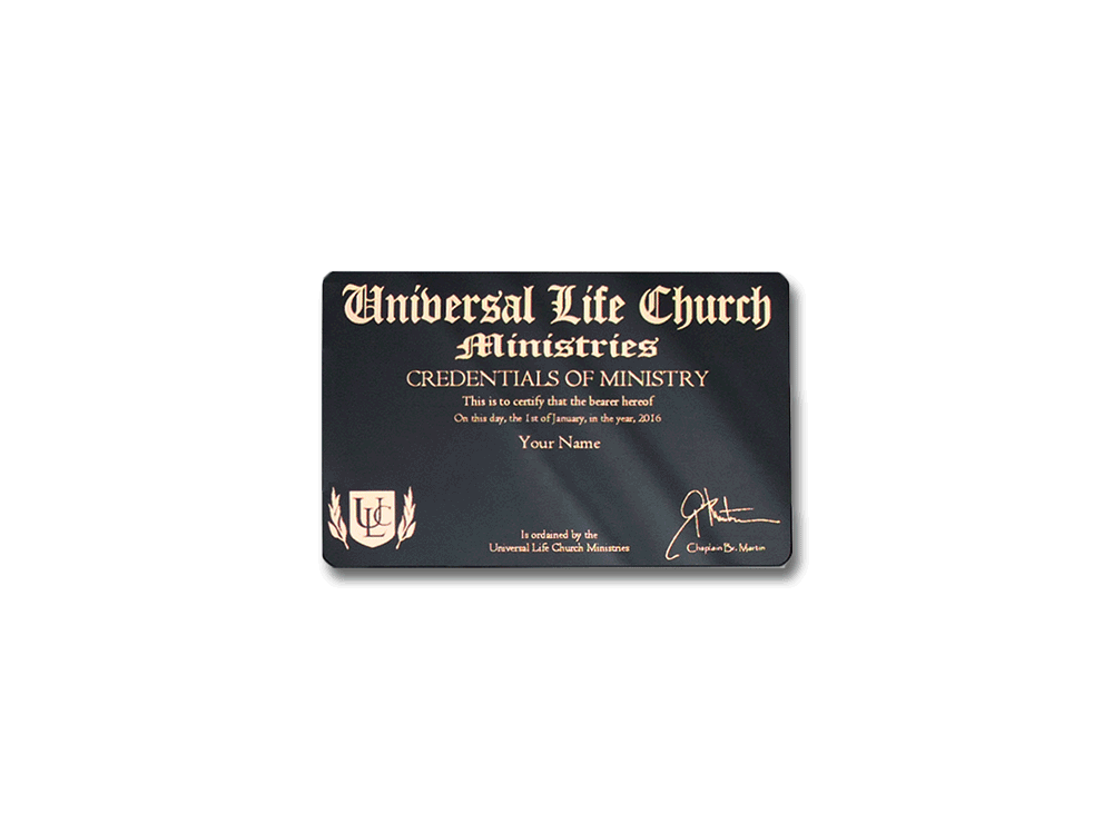 Ordination Wallet License Universal Life Church