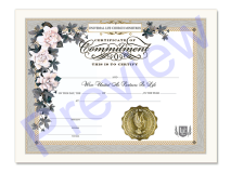 Commitment of Love Certificate