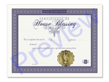 Home Blessing Certificate