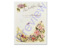 Wedding Certificate - Vintage Floral